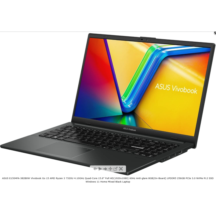 ASUS Vivobook Go|E1504FA-382B0W|15.6 FHD|R3-7320U|DDR5 8GB OB|256GB SSD|AMD Radeon|TPM|45W|WIN11H